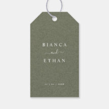 Rustic Green Kraft Minimalist Typography Wedding