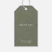 Rustic Green Kraft Minimalist Typography Wedding Cadeaulabel (Achterkant)