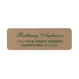 Rustic Green Kraft Wedding Return Label