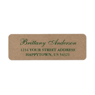 Rustic Green Kraft Wedding Return Label