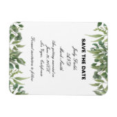 Rustic Green laat Greenery Foliage sparen de datum Magneet (Horizontaal)