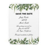 Rustic Green laat Greenery Foliage sparen de datum Magneet (Verticaal)