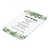 Rustic Green laat Greenery Foliage sparen de datum Magneet (Linkerzijde)
