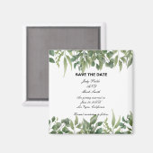 Rustic Green laat Greenery Foliage sparen de datum Magneet (Voorkant / Achterkant)