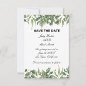 Rustic Green laat Greenery Foliage sparen de datum Save The Date (Voorkant)