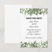 Rustic Green laat Greenery Foliage sparen de datum Save The Date (Voorkant / Achterkant)