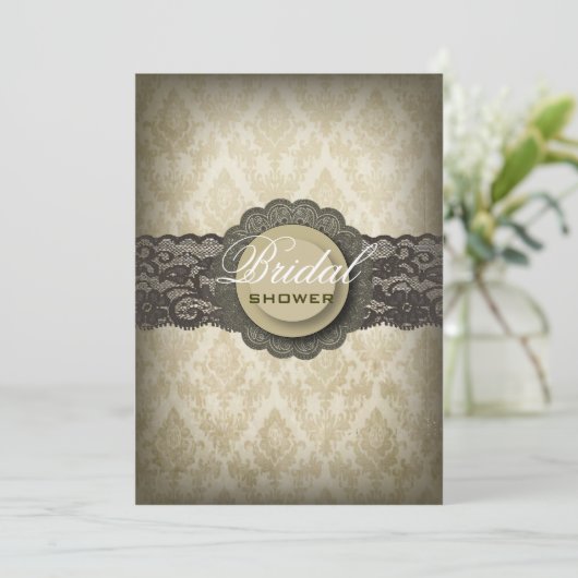 Rustic Green Lace Western Country Vrijgezellenfees Kaart (Staand voorkant)