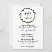 Rustic Green Leafy Wreath Wedding Kaart (Voorkant)