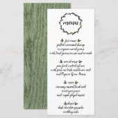 Rustic Green Leafy Wreath Wedding Menu (Voorkant / Achterkant)
