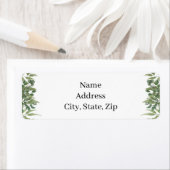 Rustic Green Leaves Greenery Foliage Address Etiket (Insitu)