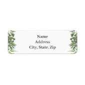 Rustic Green Leaves Greenery Foliage Address Etiket (Voorkant)