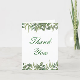 Rustic Green Leaves Greenery Foliage Bedankkaart