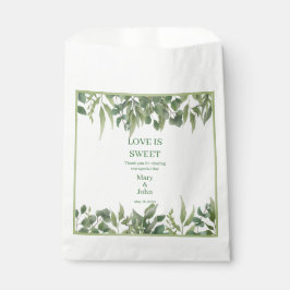 Rustic Green Leaves Greenery Foliage Bedankzakje