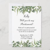 Rustic Green Leaves Greenery Foliage Bridesmaid Kaart (Voorkant)