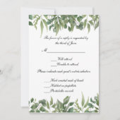 Rustic Green Leaves Greenery Foliage Response Kaar Kaart (Voorkant)