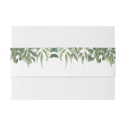 Rustic Green Leaves Greenery Foliage Uitnodigingen Wikkel (Achterkant Voorbeeld)