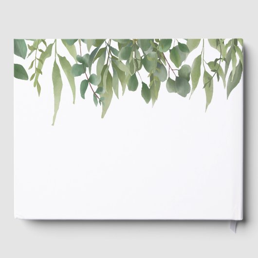 Rustic Green Leaves Greenery Foliage Wedding Gastenboek (Achterkant)