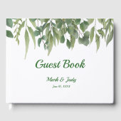 Rustic Green Leaves Greenery Foliage Wedding Gastenboek (Voorkant)