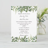Rustic Green Leaves Greenery Foliage Wedding Kaart (Staand voorkant)