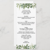 Rustic Green Leaves Greenery Foliage Wedding Menu (Voorkant / Achterkant)