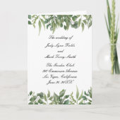Rustic Green Leaves Greenery Foliage Wedding Programma (Voorkant)