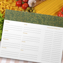 Rustic Green Linen Meal Planner and Grocery List