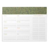 Rustic Green Linen Meal Planner and Grocery List Notitieblok (Voorkant)