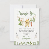 Rustic Green Lokale Baby Shower Bedankkaart (Voorkant)