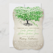 Rustic Green Mason Jar Heart Leaf Tree Wedding Kaart (Voorkant)