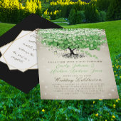 Rustic Green Mason Jar Heart Leaf Tree Wedding Kaart