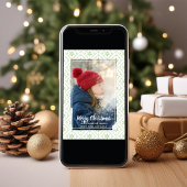 Rustic Green Merry Christmas One Foto Feestdagenkaart