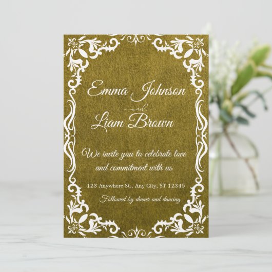 Rustic Green Mexican Wedding Invitation Kaart (Staand voorkant)
