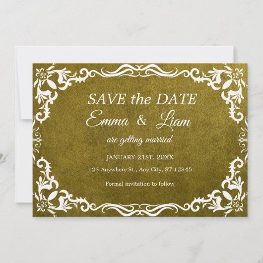 Rustic Green Mexican Wedding – Save the Date (Voorkant)