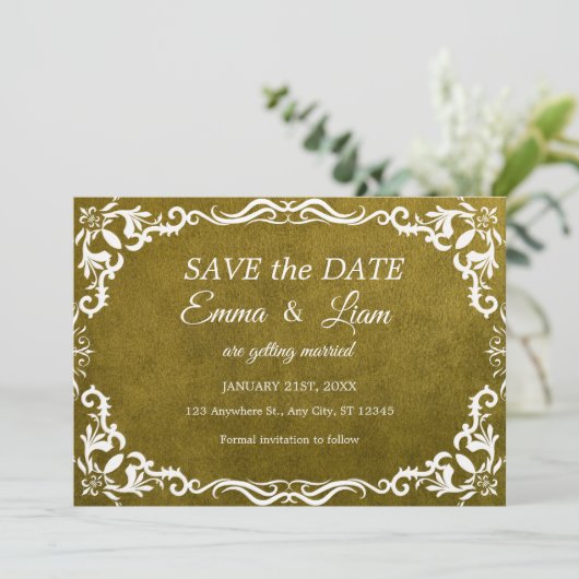 Rustic Green Mexican Wedding – Save the Date (Staand voorkant)