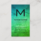 Rustic Green Monogram Visitekaartje (Voorkant)