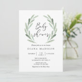 Rustic Green Olive Branch Wreated Baby shower Kaart (Staand voorkant)