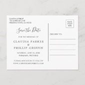 Rustic Green Olive Leaf Wreatfoto Save the Date Aankondigingskaart (Achterkant)