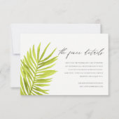 RUSTIC GREEN PALM LEAF FOLIAGE WEDDING DETAIL KAART (Voorkant)