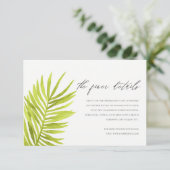 RUSTIC GREEN PALM LEAF FOLIAGE WEDDING DETAIL KAART (Staand voorkant)