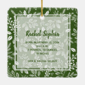 Rustic Green Photo Ornament met Greenery (Achterkant)