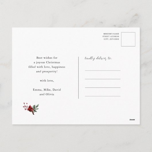 Rustic Green Pine Modern Script MERRY ALLES Feestdagenkaart (Achterkant)