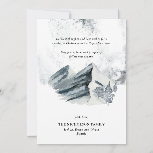 Rustic Green Pine Modern Script MERRY ALLES Feestdagenkaart (Achterkant)