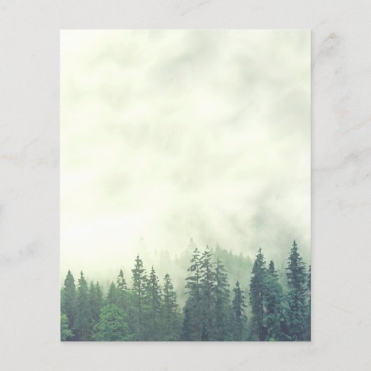 Rustic Green Pine Trees BUDGET Weddenschap (Achterkant)