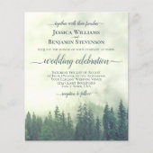 Rustic Green Pine Trees BUDGET Weddenschap (Voorkant)