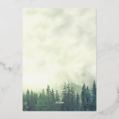 Rustic Green Pine Trees Elegant Wedding  Folie Uitnodiging (Achterkant)
