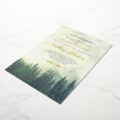 Rustic Green Pine Trees Elegant Wedding  Folie Uitnodiging (Gedraaid)