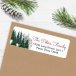 Rustic Green Pine Trees | Kerstfeestdag Etiket<br><div class="desc">Een trendy modern rustiek groen dennenbomen vakantie kerstlabel om naar uw geliefden te sturen. Origineel kunstwerk van Caroline Bonne Müller</div>