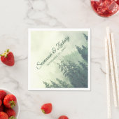 Rustic Green Pine Trees Waterverf Wedding Servet (Insitu)