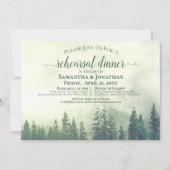 Rustic Green Pine Trees Wedding Rehearsal & Dinner Kaart (Voorkant)