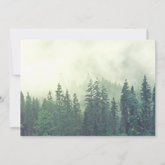 Rustic Green Pine Trees Wedding Rehearsal & Dinner Kaart (Achterkant)